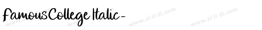 FamousCollege Italic字体转换